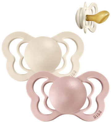 BIBS Couture Fopspenen - Maat 2 - 2-pack - Anatomisch - Ivory/Bl - BIBS - 6-18 mnd - Fopspenen