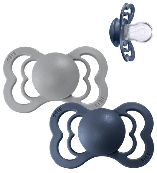 BIBS Supreme+ Fopspenen - Maat 1 - 2-pack - Symmetrisch - Cloud/ - BIBS - 0-6 mnd - Fopspenen