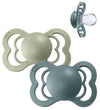 BIBS Supreme+ Fopspenen - Maat 1 - 2-pack - Symmetrisch - IJslan - BIBS - 0-6 mnd - Fopspenen