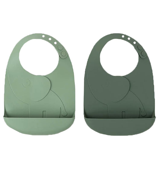 Done by Deer Slabbetjes m. Pocket - 2-pack - Silicone - Elphee G - Done by Deer - OneSize - Slabbetjes