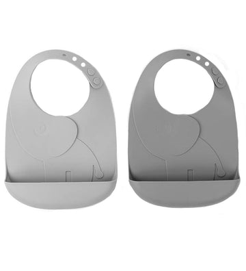 Done by Deer Slab met voedselopvanger - 2-pack - Silicone - Elph - Done by Deer - OneSize - Slabbetjes