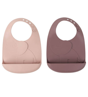 Done by Deer Slab met voedselopvanger - 2-pack - Silicone - Elph - Done by Deer - OneSize - Slabbetjes