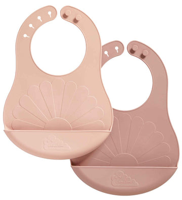Cam Cam Slabbetjes - Silicone - 2-pack - Bloem - Rose Mix - Cam Cam - OneSize - Slabbetjes