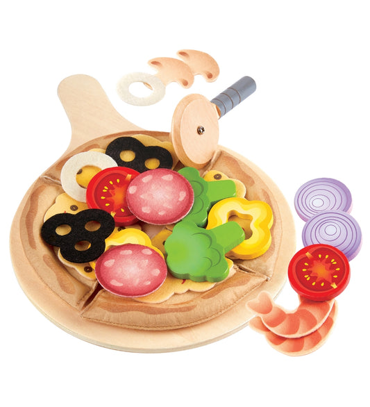 Hape Speelgoedeten - 29 Onderdelen - Pizza - Hape - OneSize - Speelgoedeten