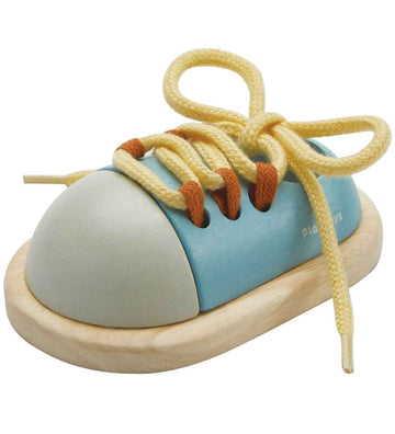 PlanToys Houten Speelgoed - Leer strikken Schoenen - PlanToys - OneSize - Motoriek speelgoed