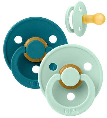 BIBS Colour Fopspenen - Maat 2 - 2-pack - Rond - Nordic Mint/Bos - BIBS - 6-18 mnd - Fopspenen