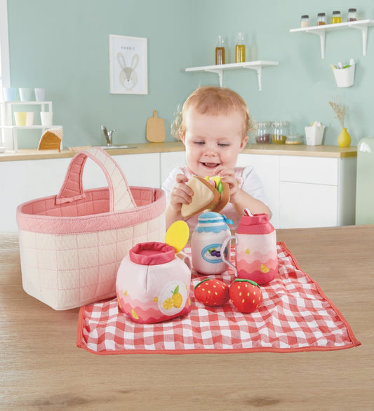 Hape Speelgoedeten - 12 Onderdelen - Picknick Mand - Hape - OneSize - Speelgoedeten