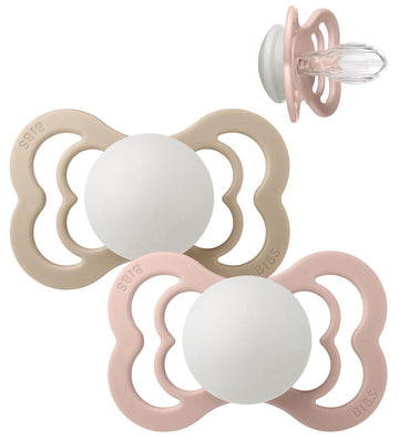 BIBS Supreme+ Gloeiende spenen - Maat 2 - 2-pack - Symmetrisch - - BIBS - 6-18 mnd - Fopspenen