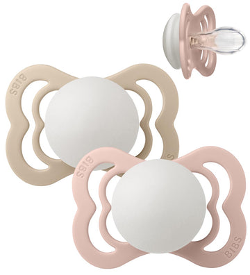 BIBS Supreme+ Gloeiende spenen - Maat 1 - 2-pack - Symmetrisch - - BIBS - OneSize - Fopspenen