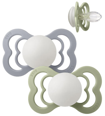 BIBS Supreme+ Gloeiende spenen - Maat 2 - 2-pack - Symmetrisch - - BIBS - 6-18 mnd - Fopspenen