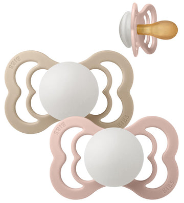 BIBS Supreme+ Gloeiende spenen - Maat 2 - 2-pack - Symmetrisch - - BIBS - OneSize - Fopspenen