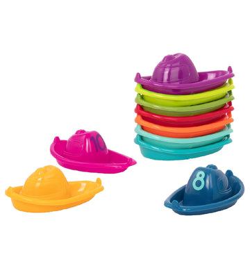 Battat Badspeelgoed - 10 Onderdelen - Boten - Multicolour - Battat - OneSize - Badspeelgoed