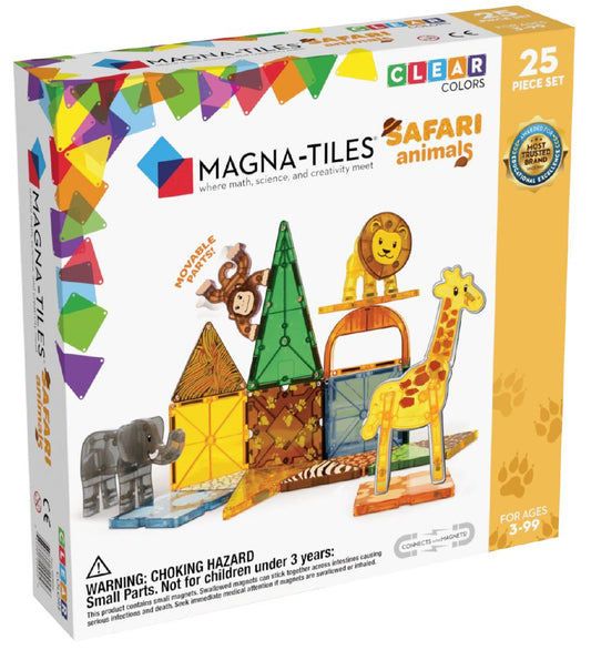 Magna-Tiles Magneetset - 25 Onderdelen - Safaridieren - Magna-Tiles - OneSize - Magnetisch speelgoed