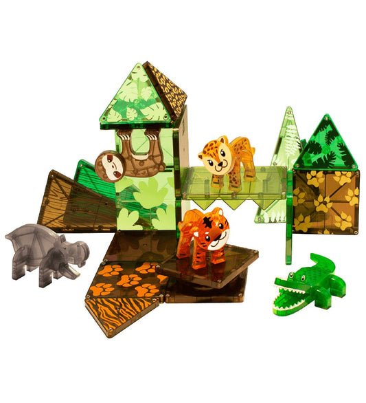 Magna-Tiles Magneetset - 25 Onderdelen - Jungledieren - Magna-Tiles - OneSize - Magnetisch speelgoed