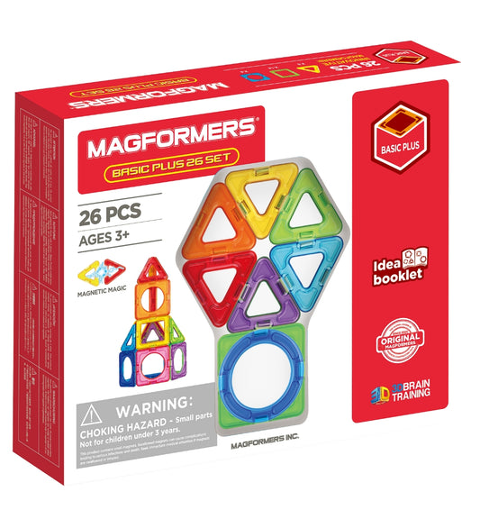 Magformers Magneetset - Basic Plus - 26 Onderdelen - Magformers - OneSize - Magnetisch speelgoed