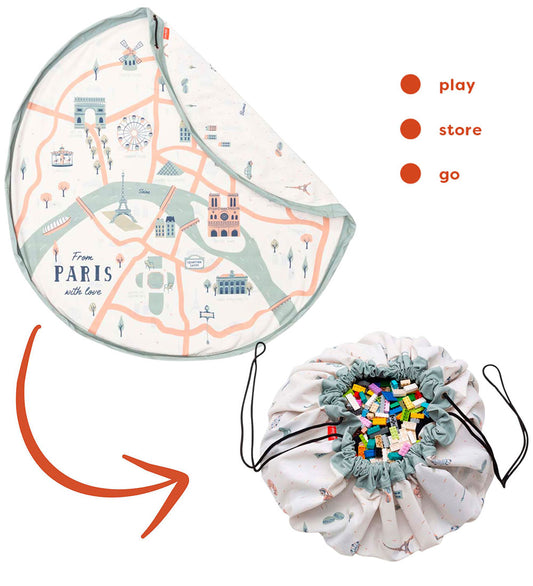 Play&Go Speelmat - Ø140 - Paris Kaart - Play&Go - OneSize - Speelmaten