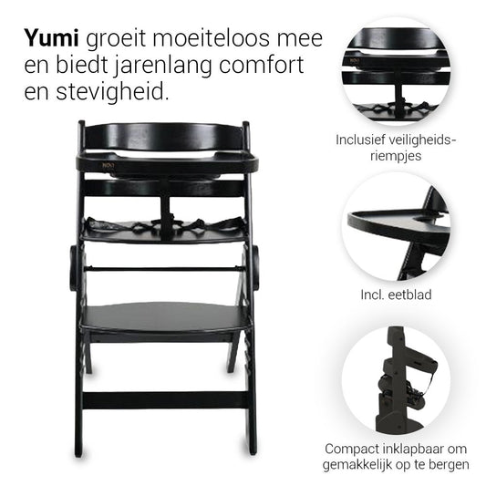 Kinderstoel Novi Yumi Inklapbaar Pure Black
