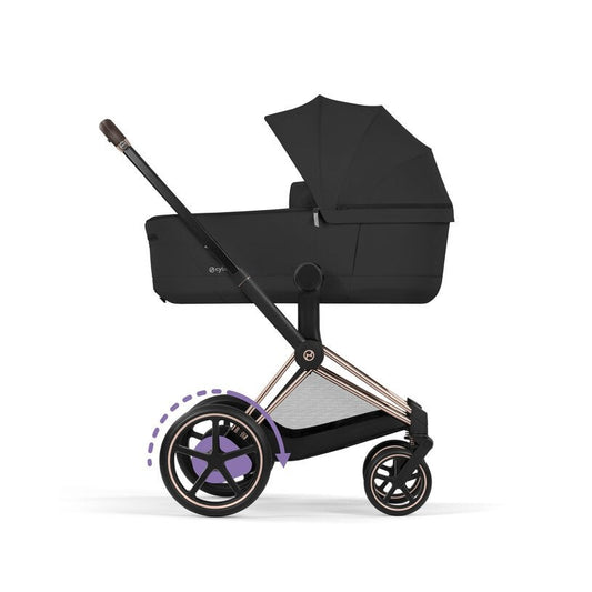 Kinderwagen Cybex e-Priam 5 Comfort Rosegold/Sepia Black incl. Foldable Carrycot