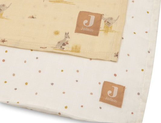 Multidoek Jollein Hydrofiel 115x115cm Kangaroots 3-pack
