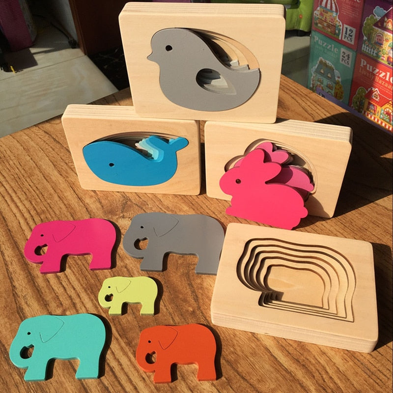 3D-dierenpuzzel | Houten Speelgoed